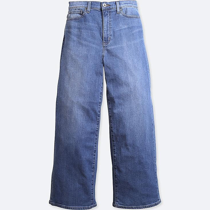 UNIQLO Women's High Rise Wide Fit Jeans, Blue, 23 in. | UNIQLO (US)