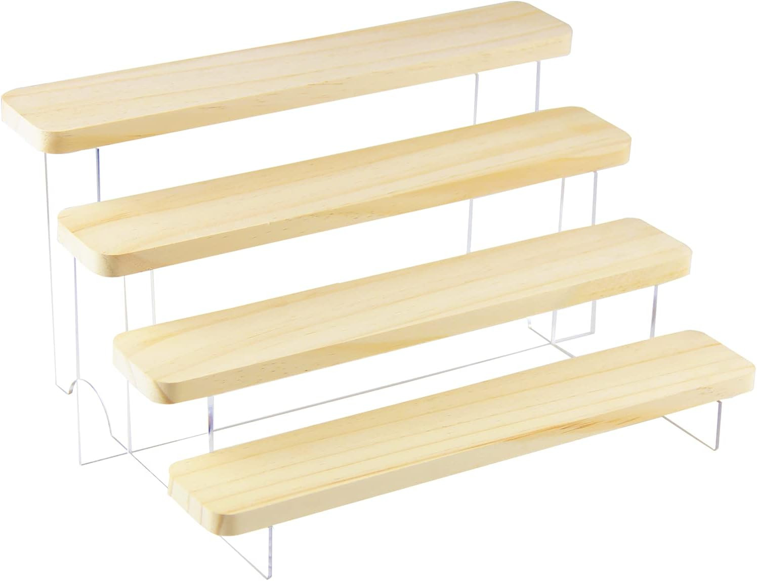 Amazon.com: HLZC Figure Display Stand Acrylic Display Riser for Collectibles, Wood Tiered Display... | Amazon (US)