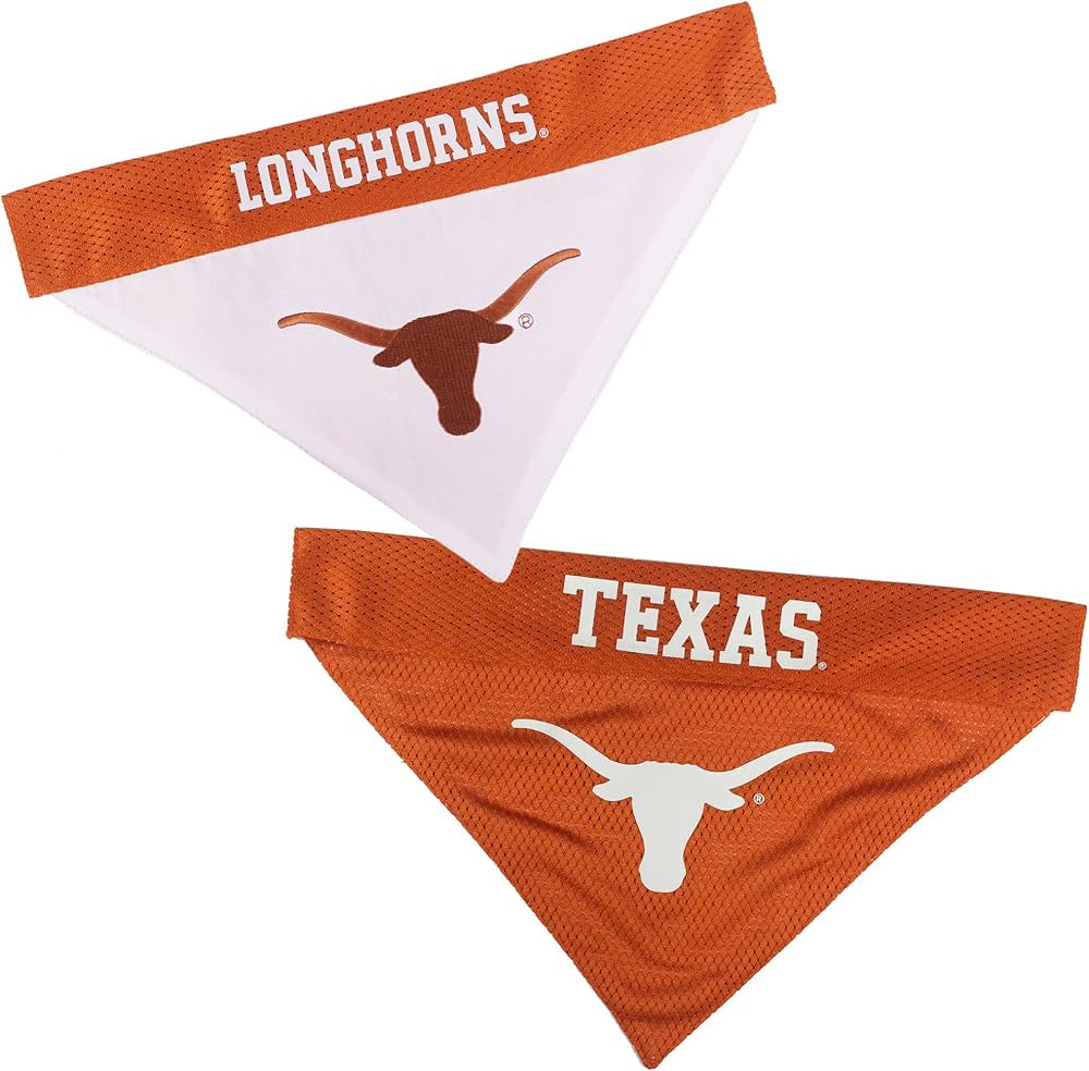 Pets First Collegiate Pet Accessories, Reversible Bandana, Texas Longhorns, Small/Medium | Amazon (US)