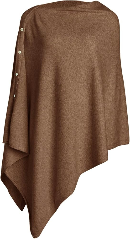 PULI Women's Versatile Knitted Shawls Scarf Poncho Sweater with Buttons Light Weight Spring Summe... | Amazon (US)