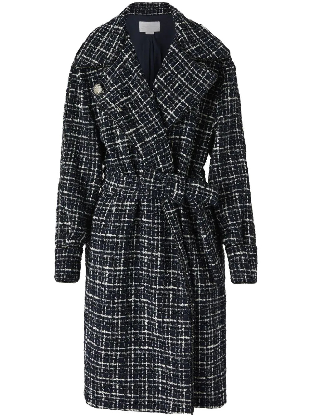 Genny Double-breasted tweed coat - Black | Farfetch Global