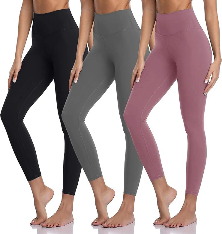 High Waisted Leggings for Women Yoga Tummy Control Workout Leggings Pack Soft Running Exercise Sp... | Amazon (US)
