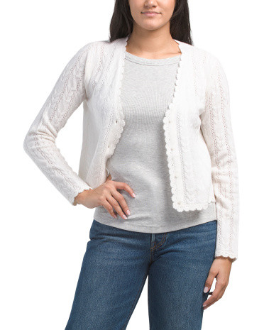 Cashmere Pointelle Cardigan | TJ Maxx