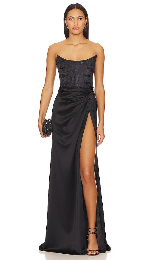 SAU LEE Julia Gown in Black. - size 12 (also in 0, 2, 4, 6, 8) | Revolve Clothing (Global)