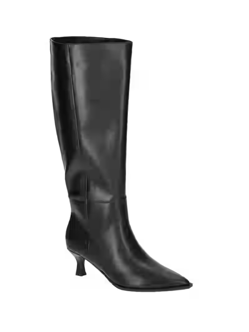 Madden NYC Women's Faux Leather Knee High Boots with Kitten Heel, Wide Calf Available | Walmart (US)