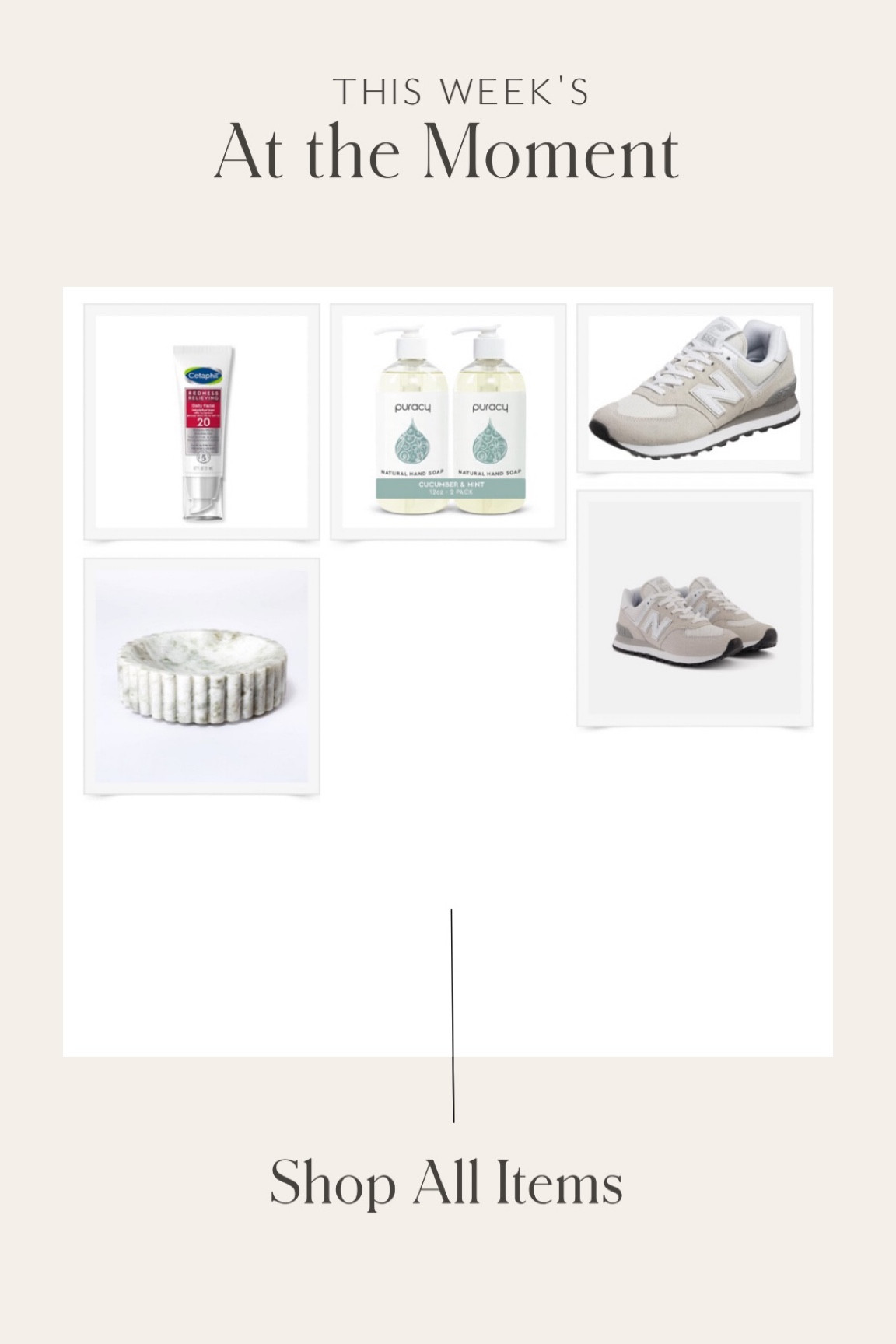 This weeks items that I’m loving at the moment to inspire your home, fashion style, well-being, health and overall lifestyle!
•
•
•
Daily tinted moisturizer, beauty finds, beauty hacks, clean beauty, amazon finds, clean hand soap, safe household brand, neutral sneaker, gray sneaker, winter style, spring sneaker, casual sneaker, marble dish, bathroom decor 

Follow my shop @megleonardco on the @shop.LTK app to shop this post and get my exclusive app-only content!

#liketkit #LTKhome #LTKsalealert #LTKunder50
@shop.ltk
https://liketk.it/414qF