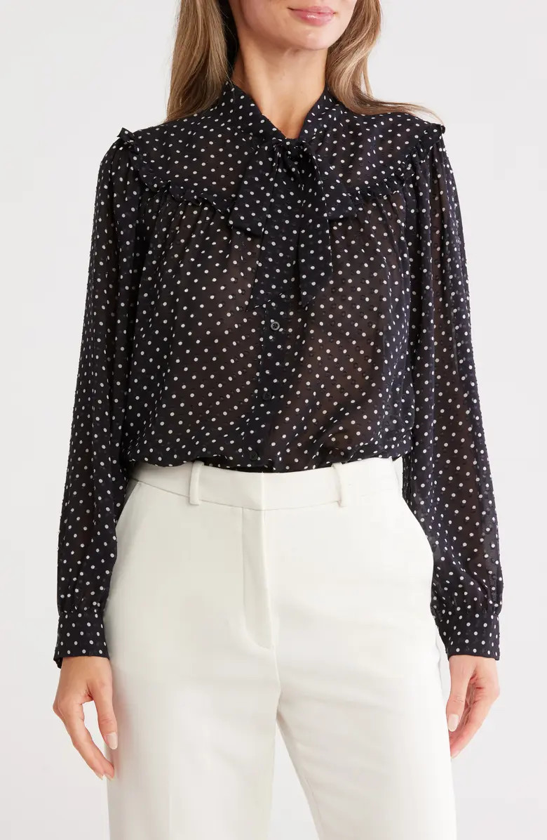Gemma + Jane Tie Neck Button-Up Shirt | Nordstromrack | Nordstrom Rack