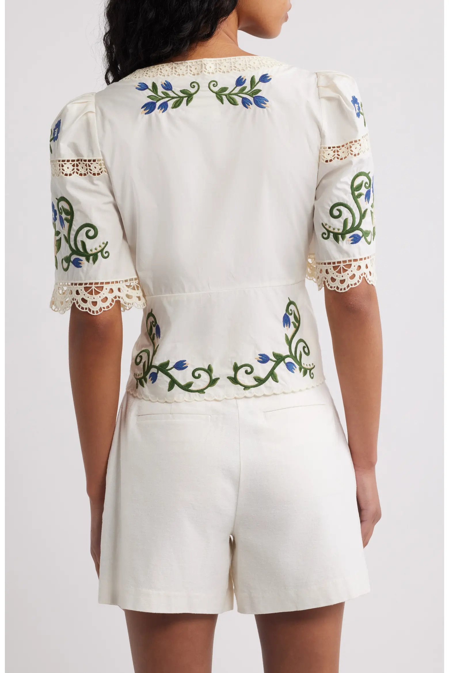 FARM Rio Countryside Land Embroidered Eyelet Cotton Top (Women) | Nordstrom | Nordstrom