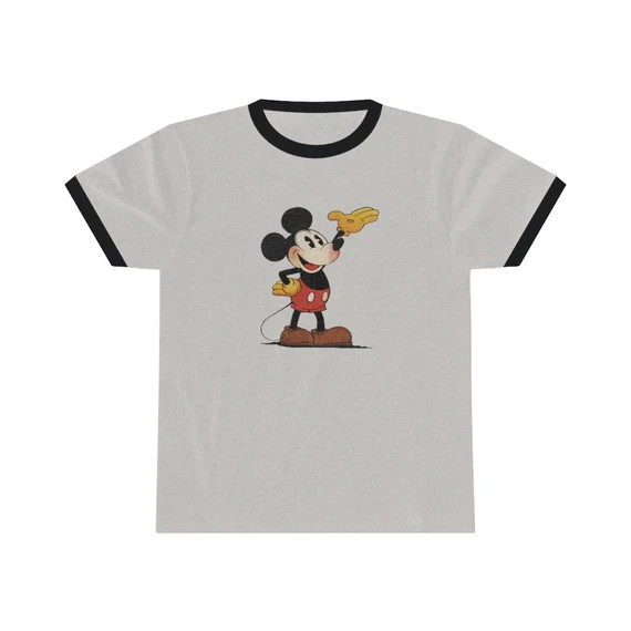 Mickey Mouse Vintage Style Ringer Tee Retro T-shirt Disney | Etsy | Etsy (US)