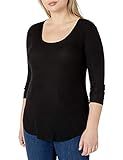 Amazon Brand - Daily Ritual Women's Plus Size Ribbed Long-Sleeve Scoop Neck Shirt, 6X, Black | Amazon (US)