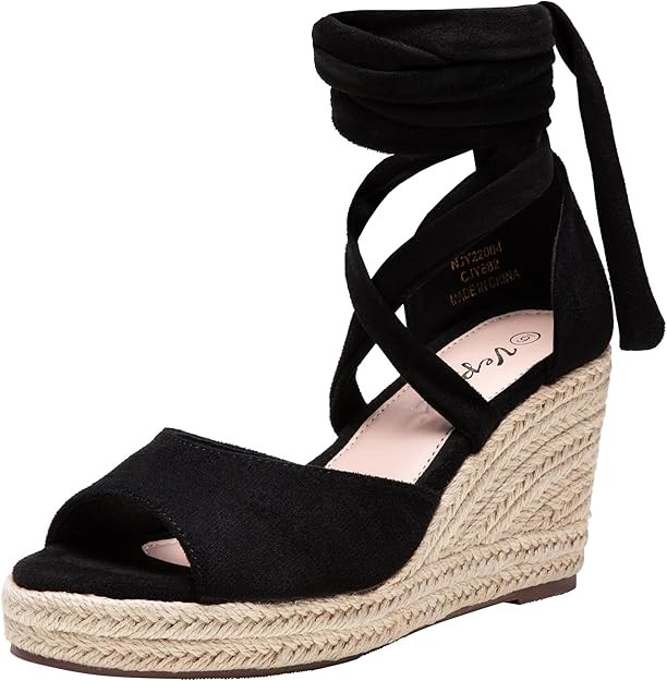 Vepose Women's Platform Wedge Sandals Rome Espadrilles Open Toe High Heel Sandals for Women with ... | Amazon (US)