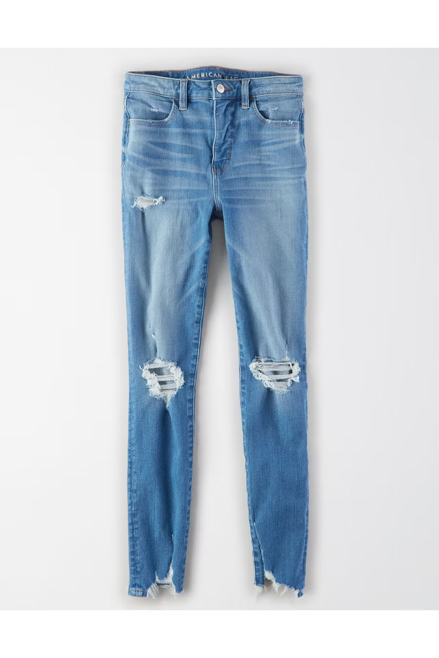 AE The Dream Jean Super High-Waisted Jegging Women's Easy Breezy Blue 4 Short | American Eagle Outfitters (US & CA)