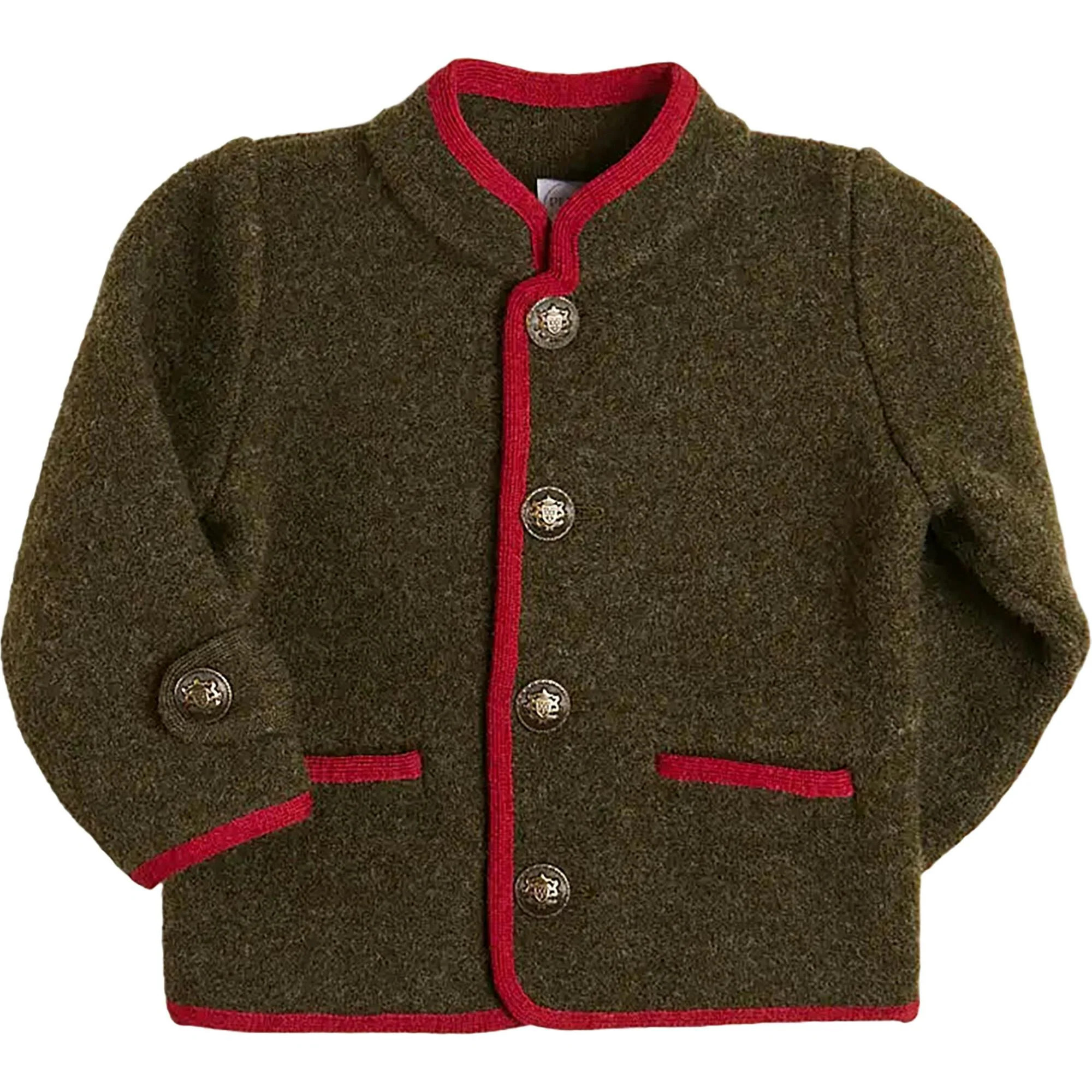 Austrian Single Breasted Contrast Trim Jacket in Green (18mths-10yrs) Green / 4y | Maisonette