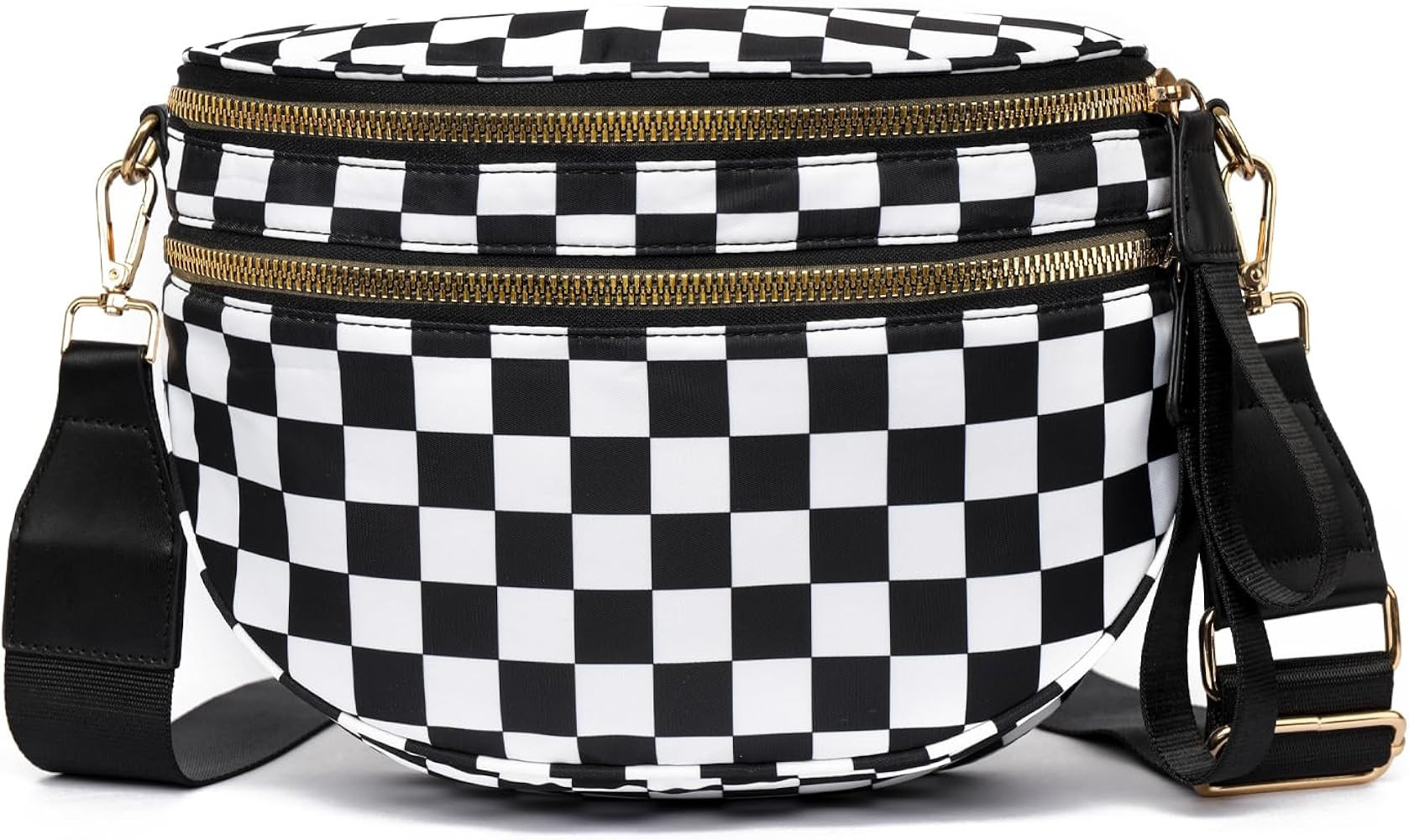 unisoul Checkered Crossbody Bum Bags for Women, Nylon Sling Bag Purse with Wide Adjustable Strap,... | Amazon (UK)