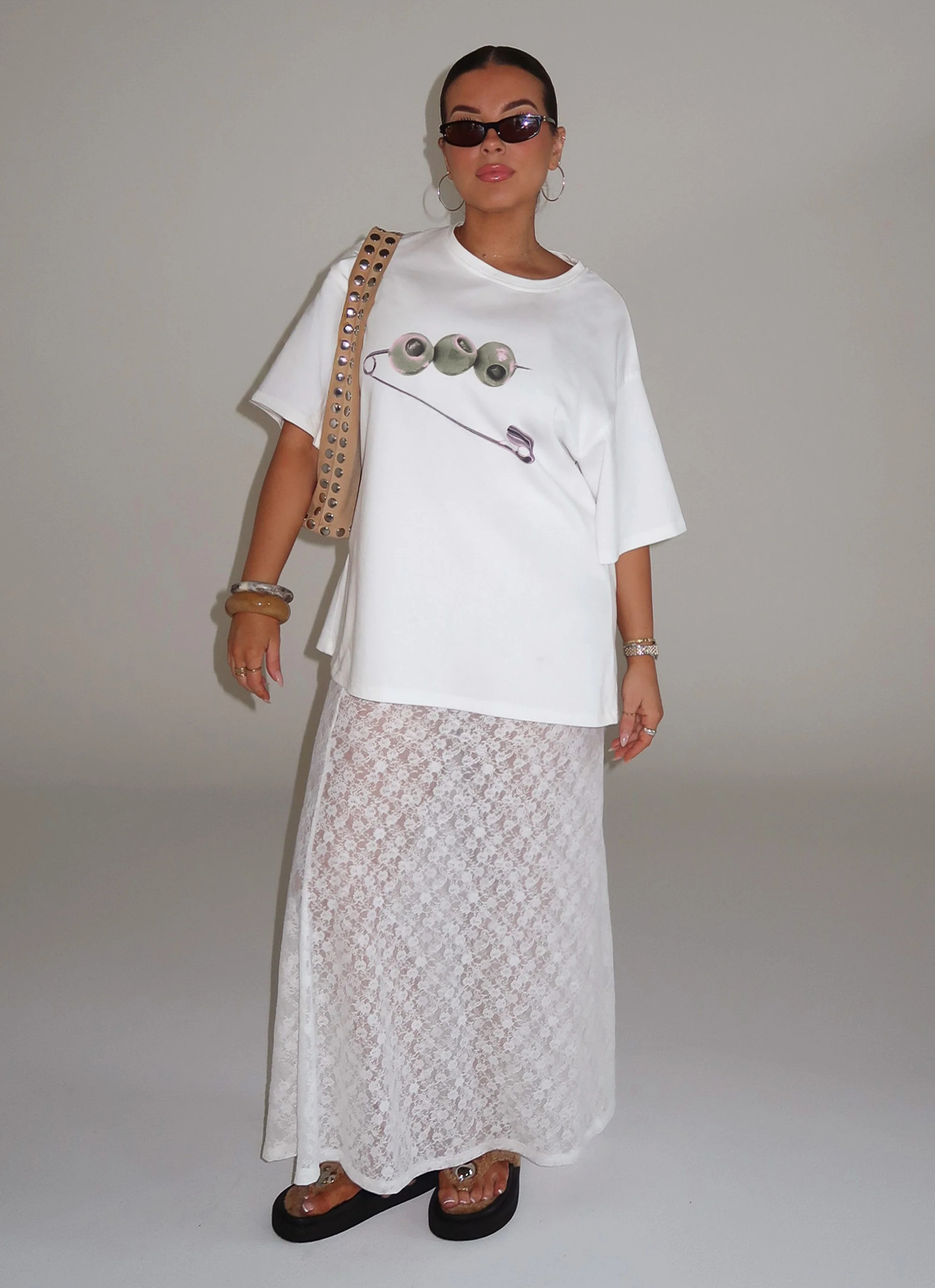 Jaz Lace Maxi Skirt - White | Peppermayo (Global)