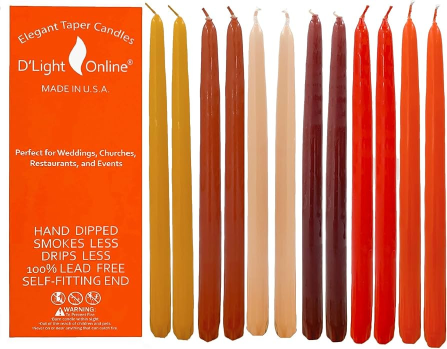 D'light Online Elegant 10" Seasonal Fall Taper Candles Premium Quality - Unscented, Hand-Dipped, ... | Amazon (US)