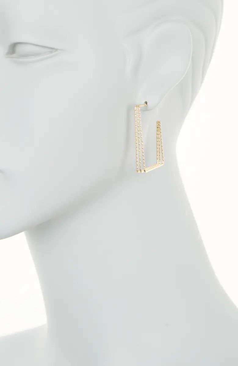 Panacea Gold Plated Textured Square Hoop Earrings | Nordstromrack | Nordstrom Rack