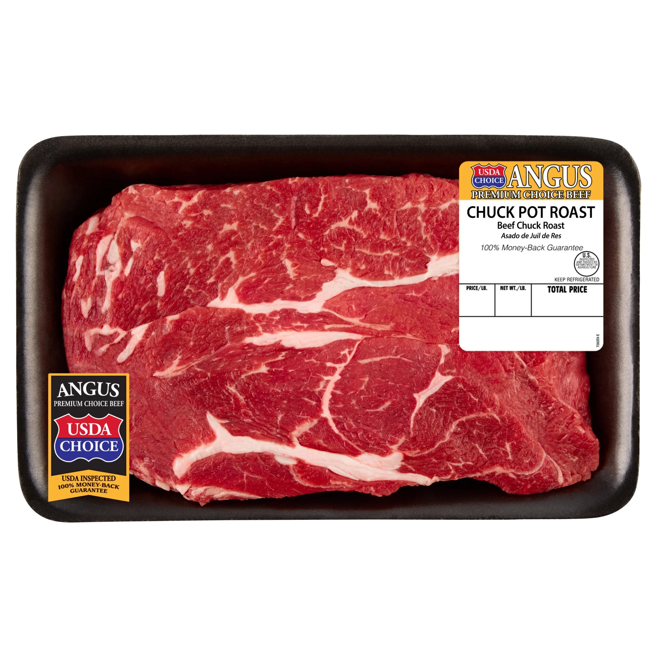 Chuck Roast, Choice Angus Beef, Tray, Fresh, 2.00 - 2.65 lb | Walmart (US)