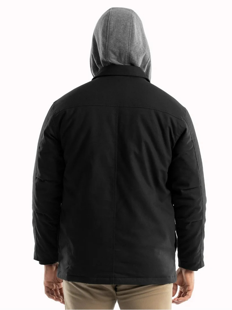 Wrangler Workwear Men's Quilted Lined Work Shirt Jacket with Hood, Size S-5XL (Men's and Big Men'... | Walmart (US)