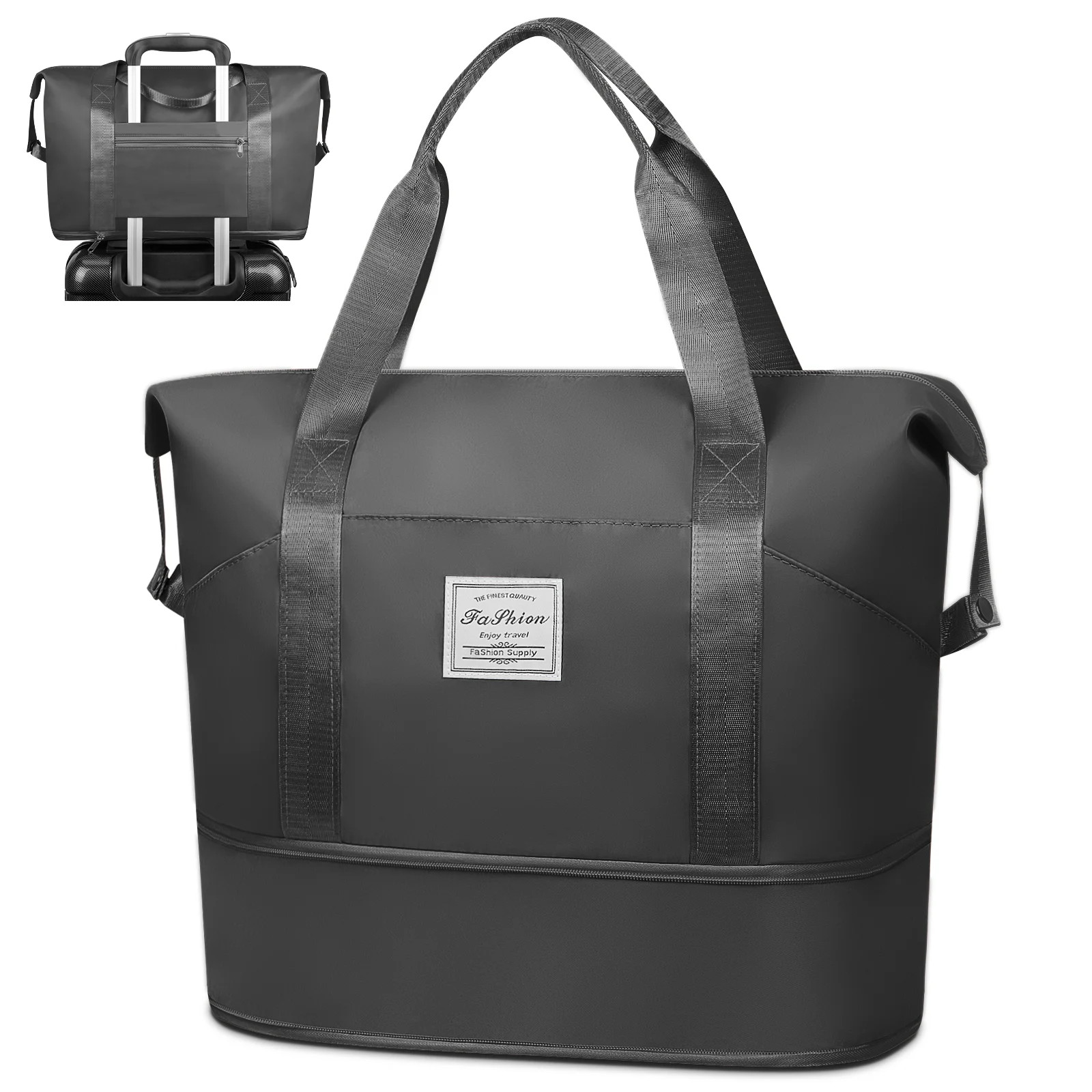 Expandable Travel Duffle Bag, Weekender Bag Carry on Overnight Bag with Wet Pocket for Women Men,... | Walmart (US)