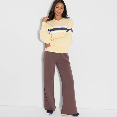 Women's Mid-Rise Wide Leg Sweatpants - Wild Fable™ Brown S | Target