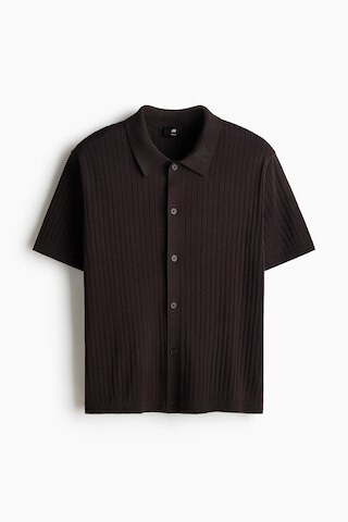H & M - Regular Fit Rib-knit shirt - Brown | H&M (UK, MY, IN, SG, PH, TW, HK)