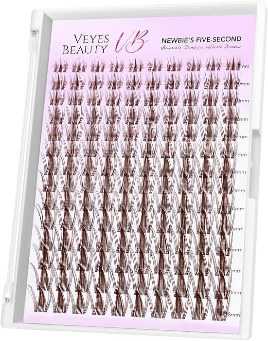 VEYESBEAUTY Brown Manga Lash Clusters Eyelash Extensions Thin & Invisible Band DIY Individual Fal... | Amazon (US)