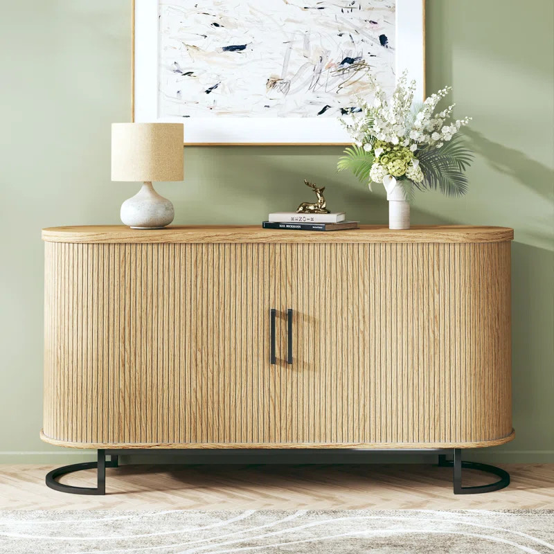 Ebern Designs Wood Tambour Door Sideboard & Reviews | Wayfair | Wayfair North America