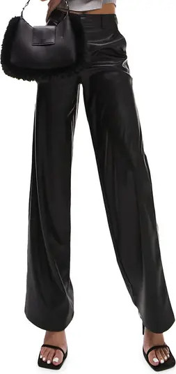 Topshop Faux Leather Wide Leg Trousers | Nordstrom | Nordstrom