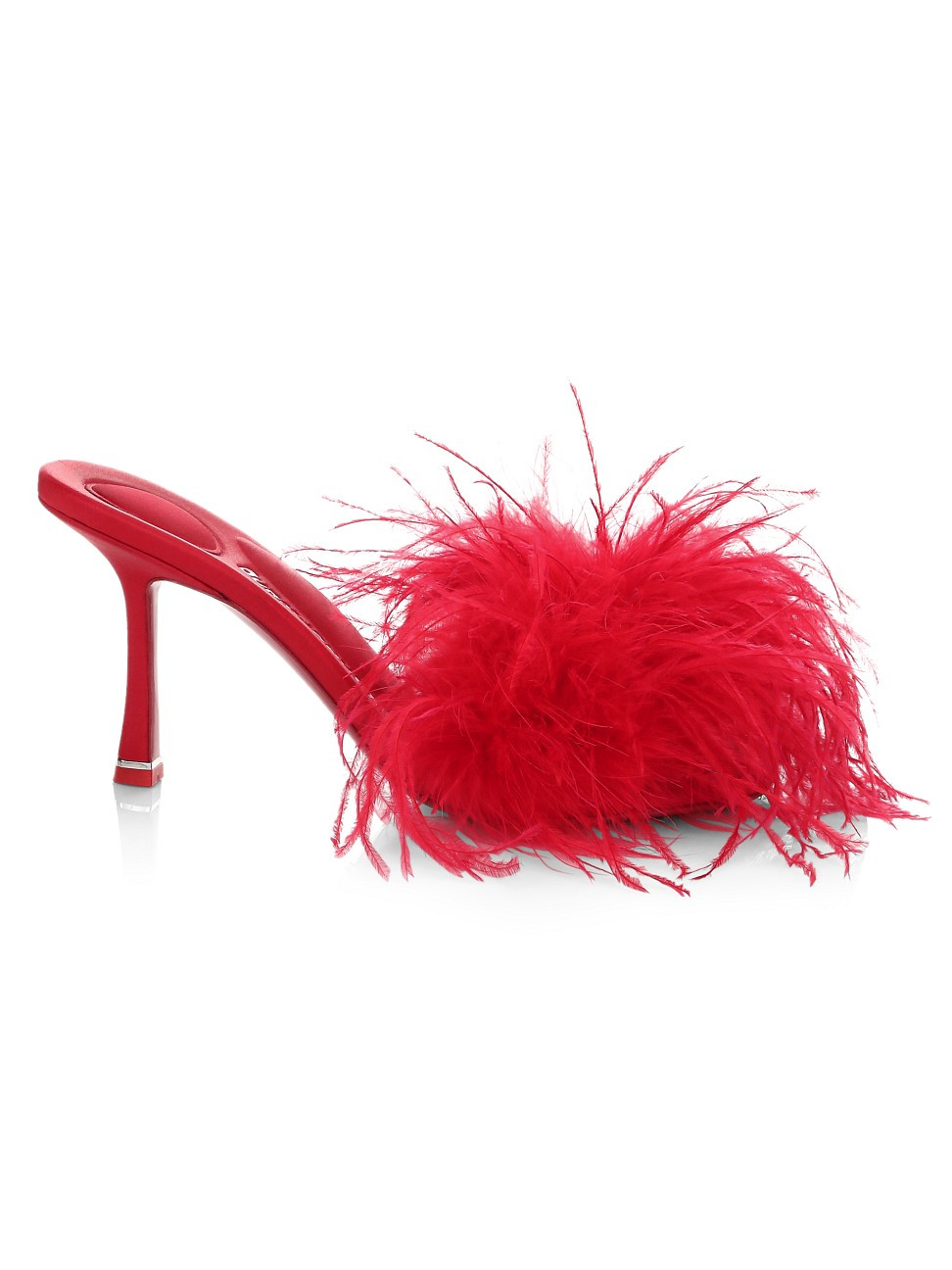 Women's Lulu Feather Mules - Salsa Red - Size 6 | Saks Fifth Avenue
