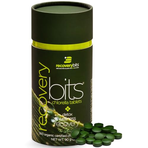 RECOVERYbits - Organic Chlorella Tablets - Plant-Based Algae Superfood - Chlorophyll - Cracked Cell Wall - Energy - Immune System - Detox - Keto - Vegan - Non-GMO - Small Canister - 360 Tablets | Amazon (US)