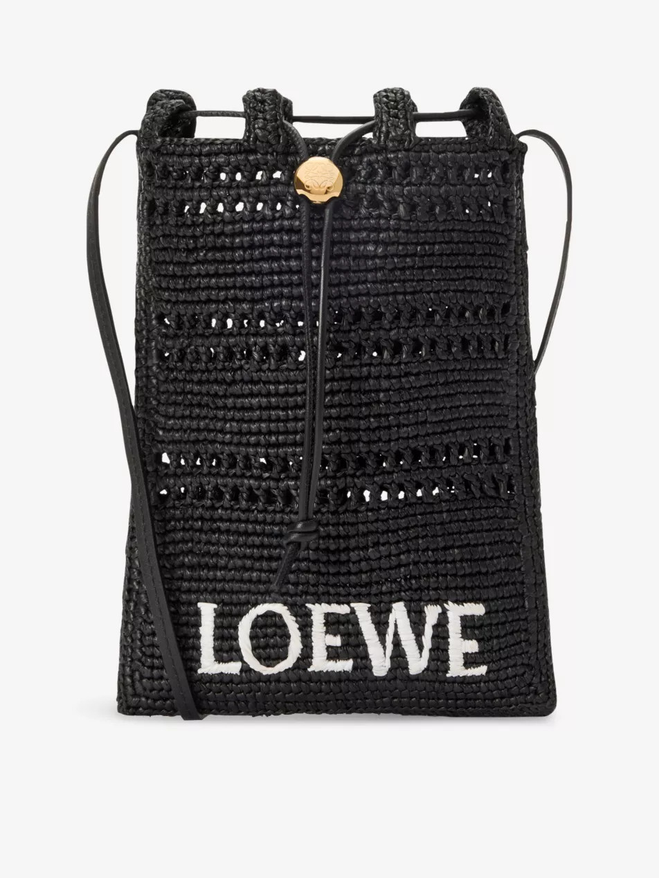 LOEWE x Paula's Ibiza Drawstring Pocket Raffia Cross-Body Bag | Selfridges