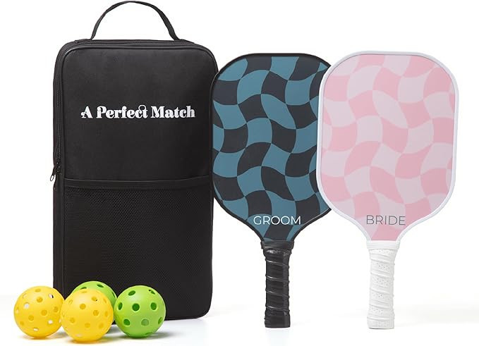 A Perfect Match Pickleball Paddle Set Engagement Gifts for Couples I I His and Hers Gifts I Inclu... | Amazon (US)