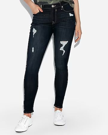 Mid Riseripped Stretch Jean Leggings | Express