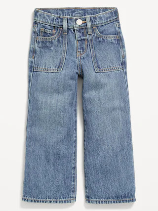 High-Waisted Baggy Utility Wide-Leg Jeans for Toddler Girls | Old Navy (CA)