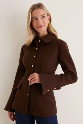 Chocolate Wool Empire Waist Linden Tailored Jacket | Tuckernuck (US)