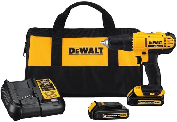 DEWALT 20V Max Cordless Drill / Driver Kit, Compact, 1/2-Inch (DCD771C2), Dewalt Yellow | Amazon (US)