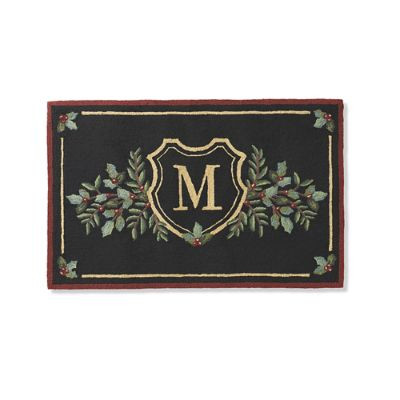 Yuletide Greetings Monogram Door Mat with Fade-Resistant Design & Weather-Resistant Fiber | Frontgate