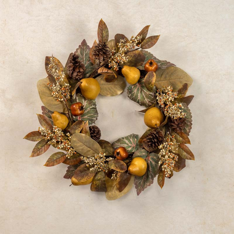 Pear & Pomegranate Wreath - Green | The Company Store