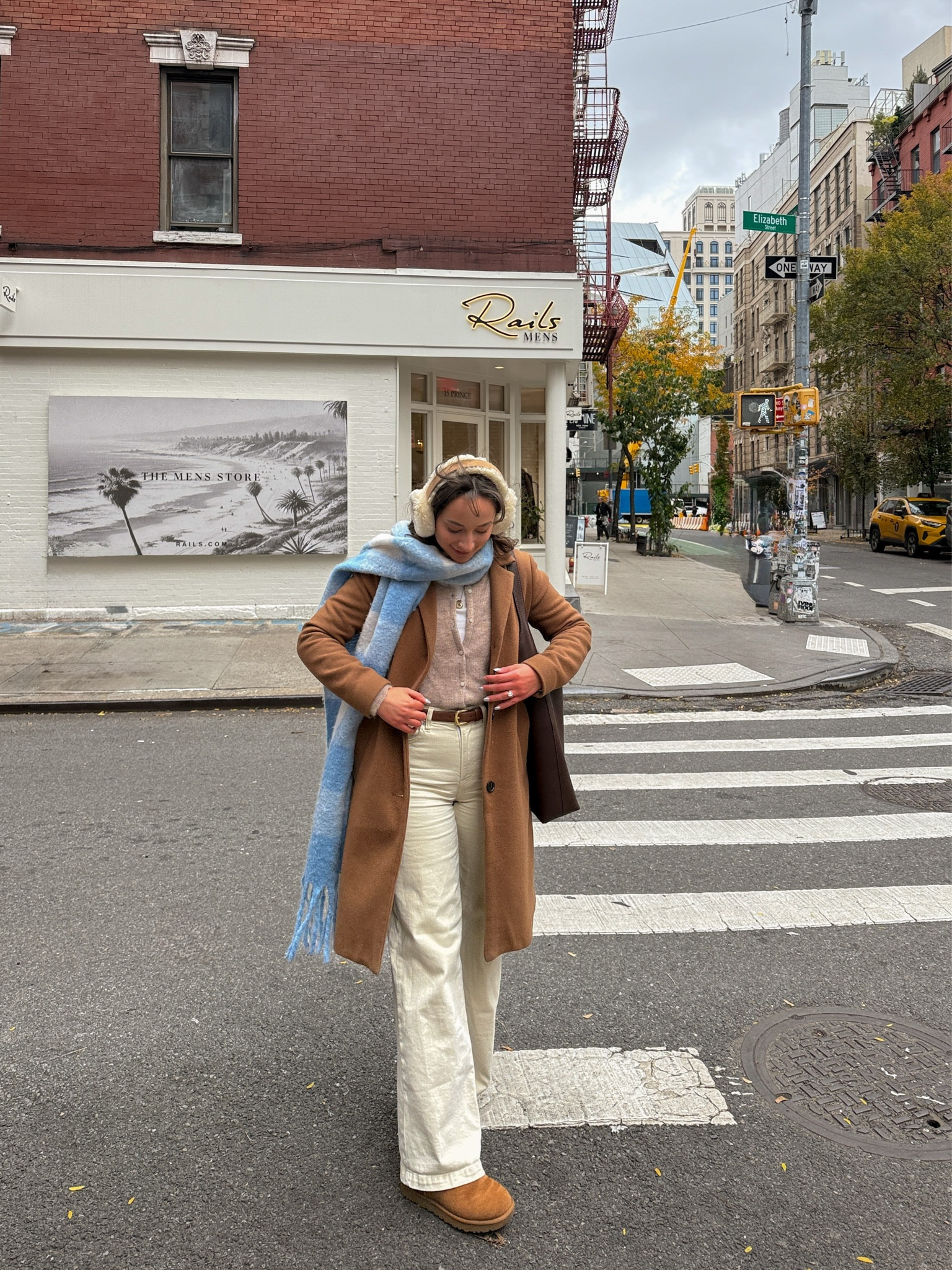 coastal fall outfits, city girl style, chic coffee shop looks, SoHo streetwear inspo, preppy fall outfits, minimalist everyday style, trendy autumn outfits 2025, casual chic New York outfits, neutral fall wardrobe, capsule closet inspo, pinterest aesthetic, Pinterest outfit, outfit ideas, outfit inspo, outfit inspiration, ootd inspo, casual style, casual outfit ideas, everyday outfit, autumn fashion trends, fall outfits, fall outfits women, nyc style, nyc autumn outfits, barm jacket, brown barn jacket, barn jacket outfit, cable knit sweater, rory gilmore sweater, tan coat, trench coat, white jeans, cream jeans, gap jeans, ugg boots, short uggs, tan uggs, ugg boot outfit, uggs outfit, gingham scarf, plaid scarf, eat muffs, ugg ear muffs, amazon ear muffs, sezane cardigan, tan cardigan, coach brooklyn,
brooklyn bag, tote bag, amazon scarf, november outfits, december outfits,
