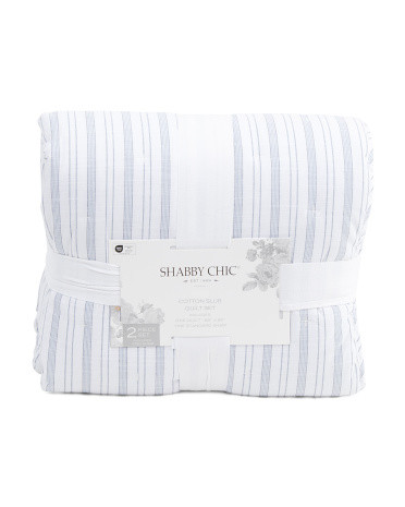 Shane Stripe Slub Woven Quilt Set | Polyester/Cotton | Marshalls