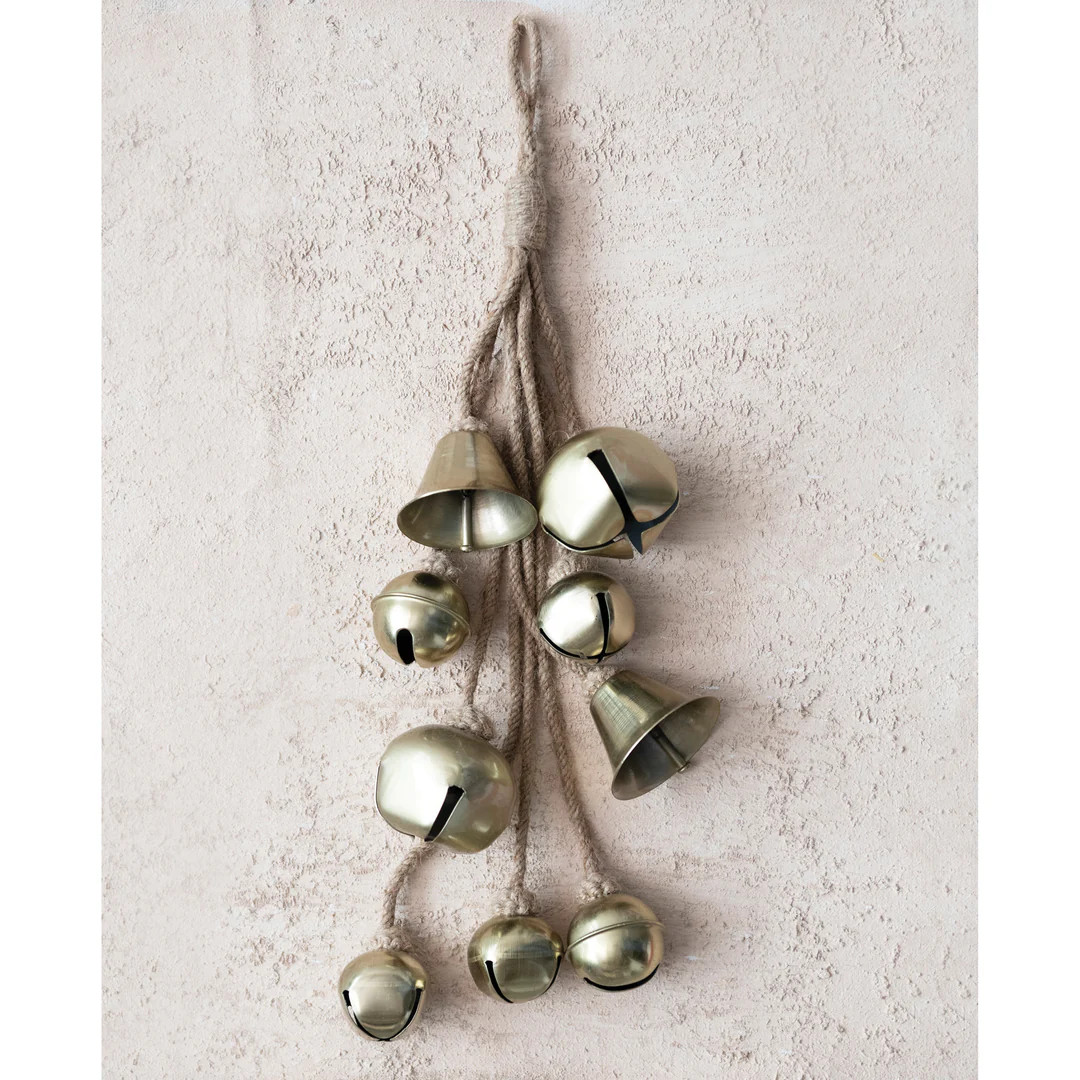 Metal Bell Cluster on Jute Rope | Modern Locke