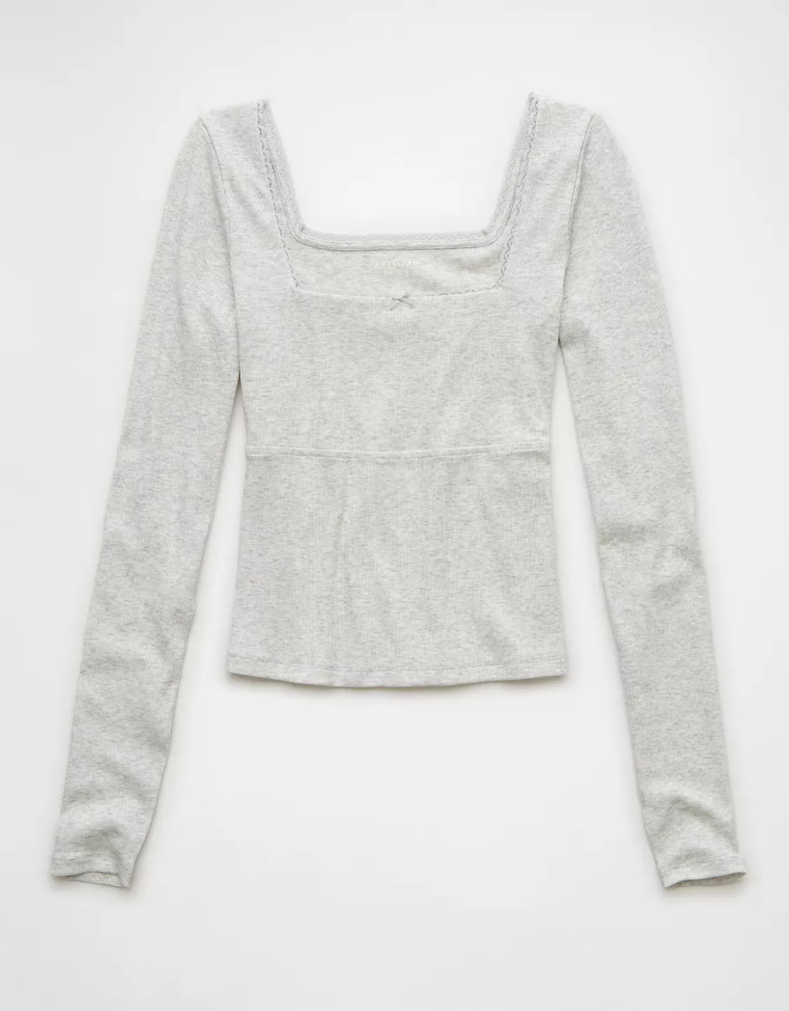 AE Square Neck Lace Long-Sleeve T-Shirt | American Eagle Outfitters (US & CA)