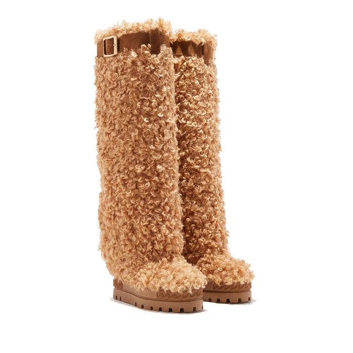 Yeti Boots High Boots in Caramel and Sella for Women | Casadei® | Casadei