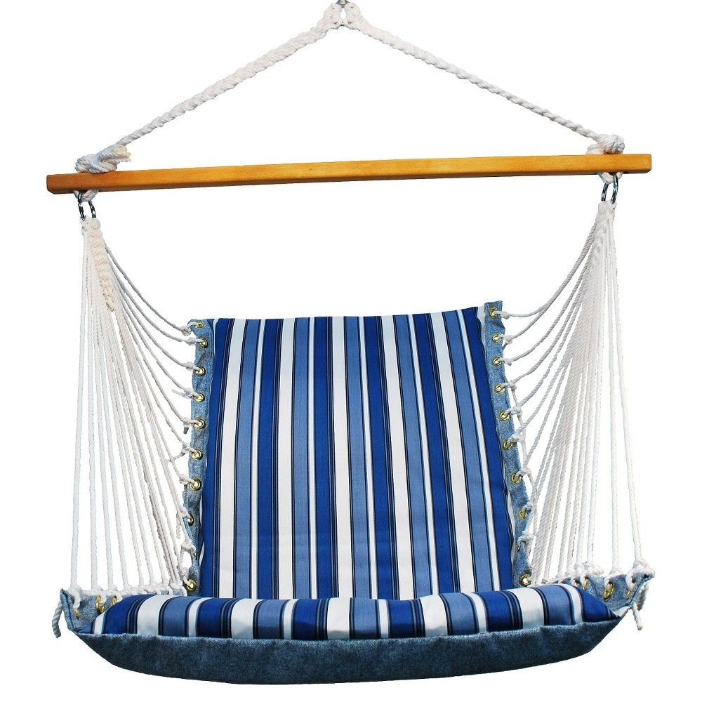 Soft Comfort Patio Hanging Chair - Blue Stripe | Target