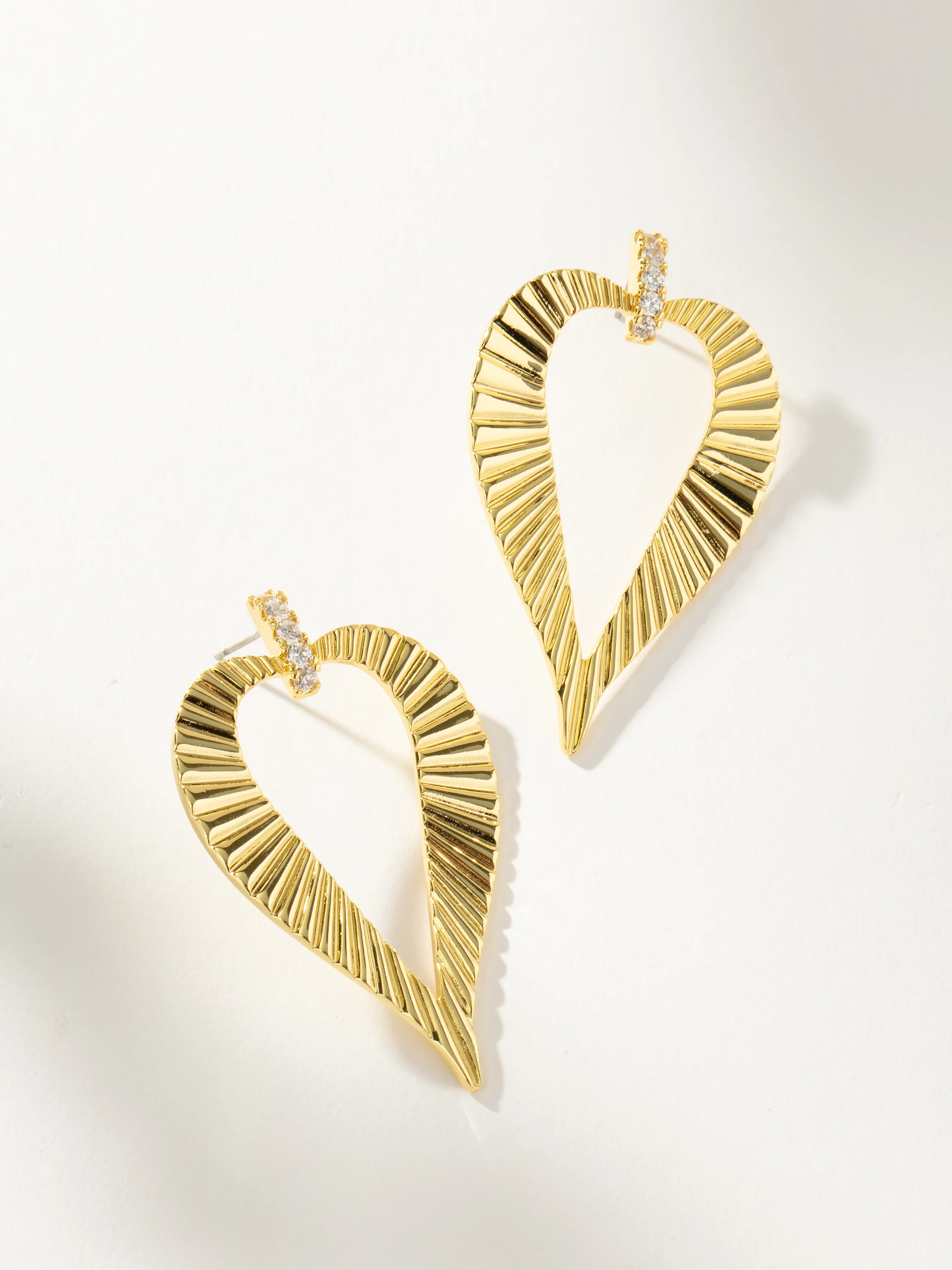 Honeymoon Statement Heart Earrings in Gold | Uncommon James | Uncommon James