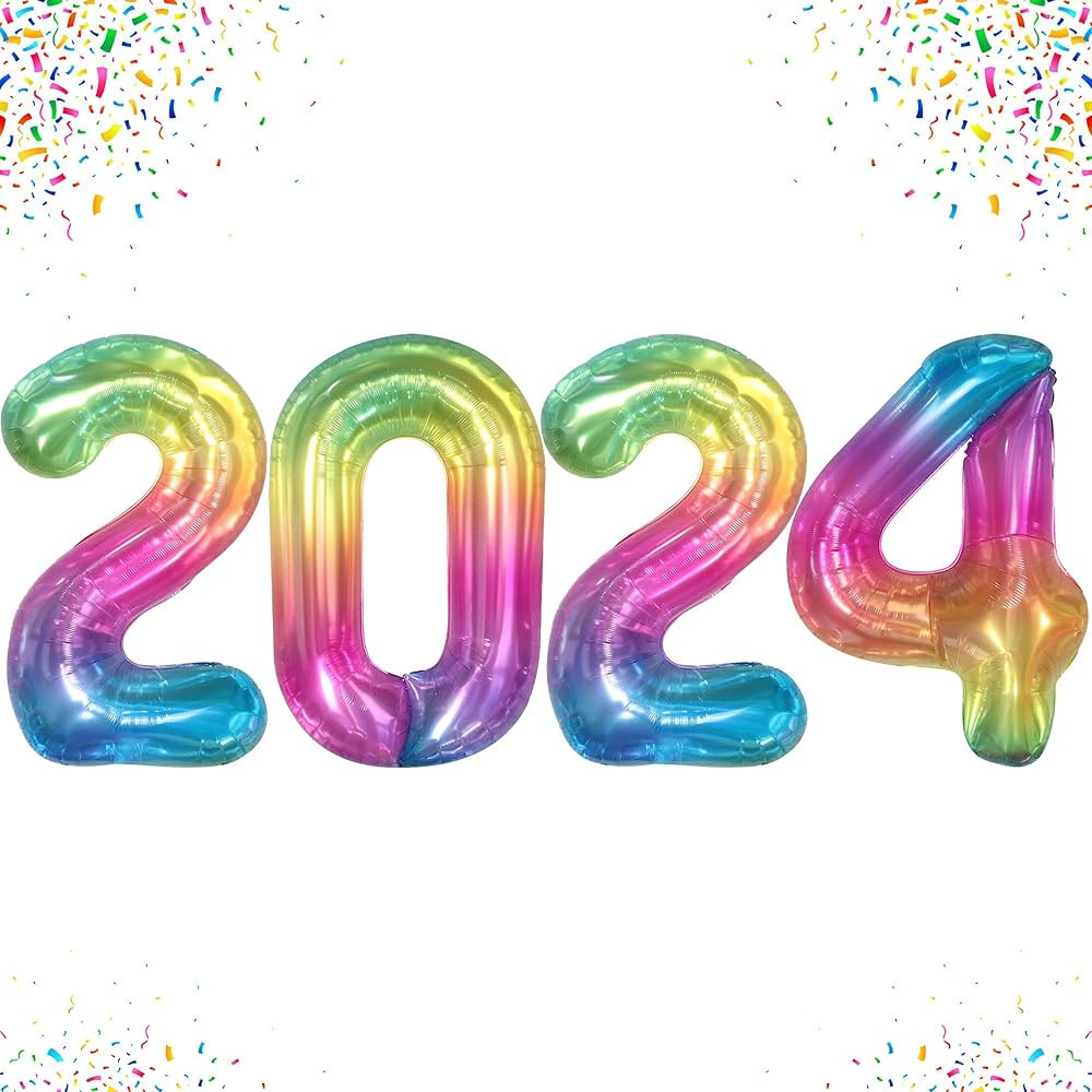 KatchOn, Giant Rainbow 2024 Balloons Numbers - 40 Inch, New Years Balloons | 2024 Neon Balloons f... | Amazon (US)