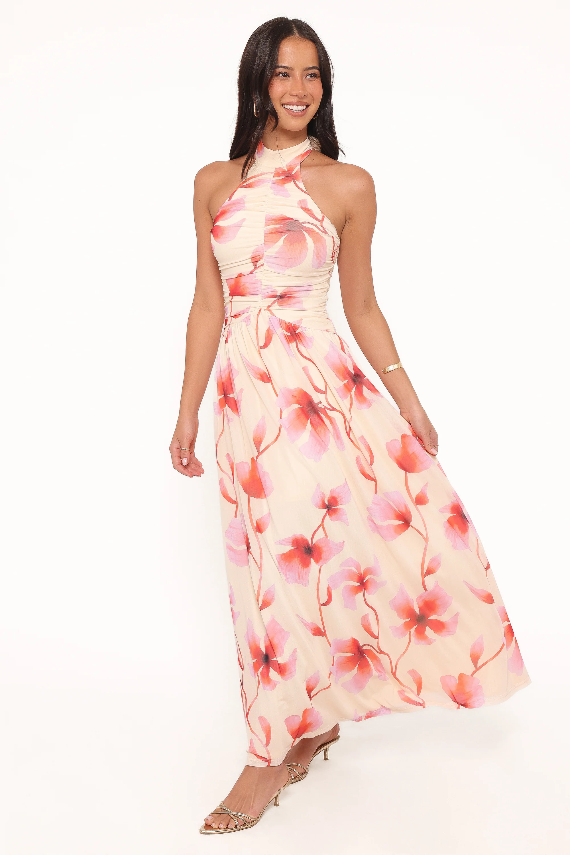 Kaira Halterneck Maxi Dress - Pink Floral | Petal & Pup (US)