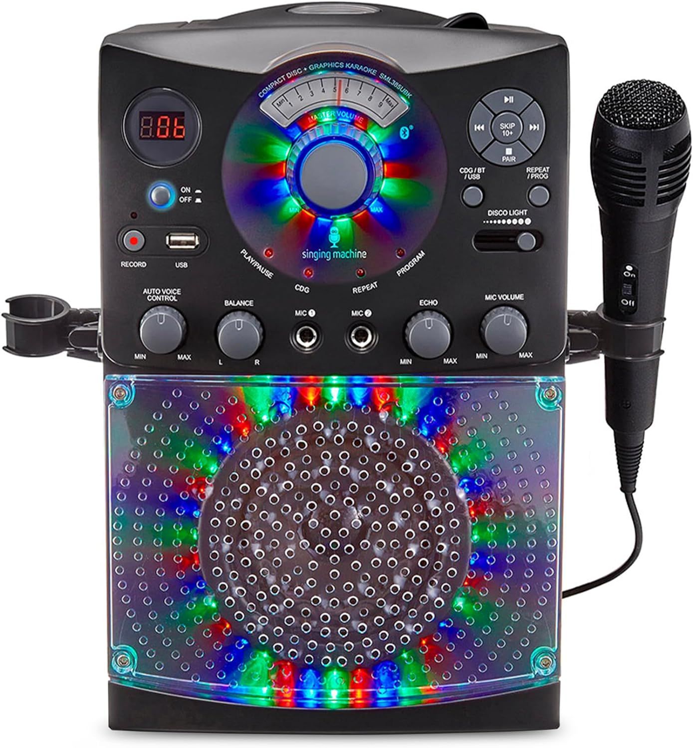 Singing Machine Karaoke Machine for Kids and Adults with Wired Microphone - Built-In Speaker with... | Amazon (US)