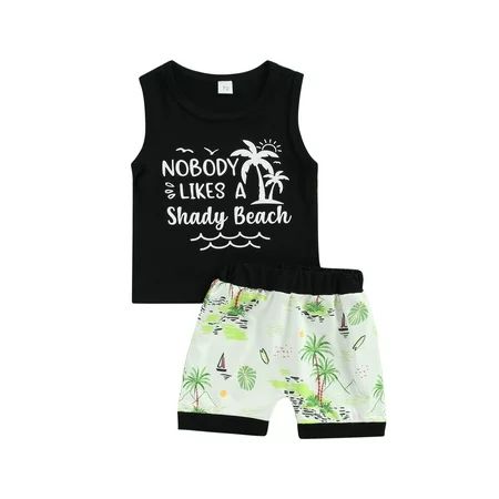 Awoscut Infant Baby Boys Shorts Set Sleeveless Tank Top Shorts 2Pcs Summer Beach Outfits | Walmart (US)
